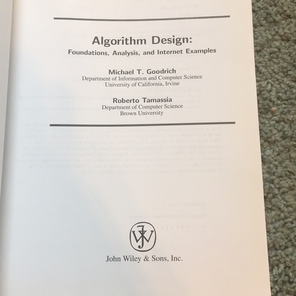 Algorithm Design, Goodrich & Tamassia Textbook - Picture 3 of 4